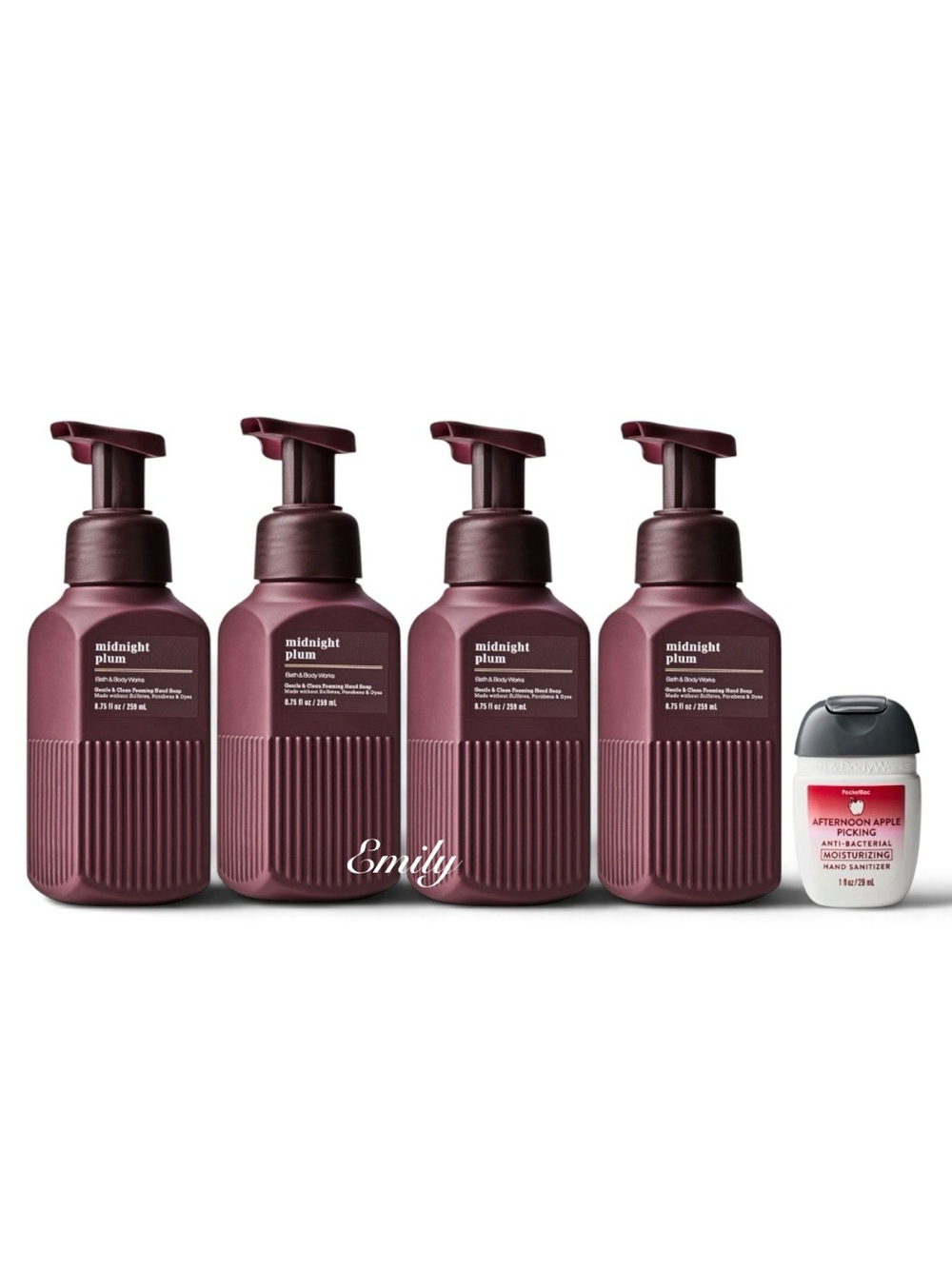 4X Bath & Body Works Midnight Plum Gentle Foaming Hand Soap set bundle